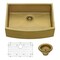 Ruvati 36" Apron-Front Farmhouse Kitchen SinkBrass Tone SS Sgl Bowl RVH9880GG - alternate 7